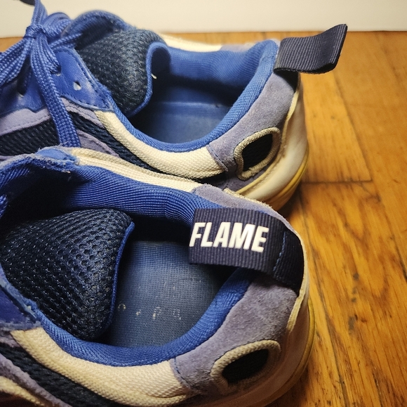 Sandro - Flame Navy Blue Low Top Mixed Media Sneakers - Picture 8 of 12